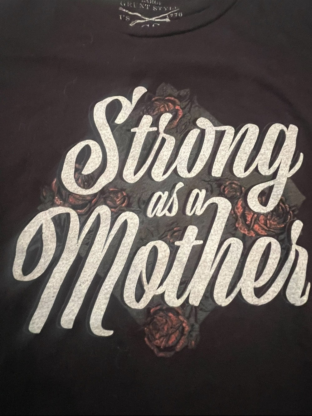 Grunt Style Black "Strong as a Mother" Short Sleeve Tee. GUC! - Picture 2 of 8